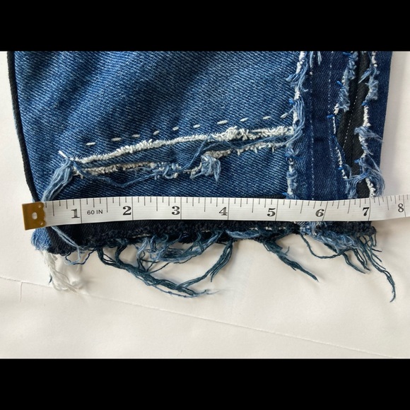 CUSTOM LEVI’s Deconstructed Patchwork Jeans Denim Shorts - Picture 5 of 11